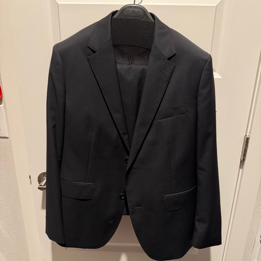 Bonobos Men's Slim Fit Daily Grind Black Suit Jacket 42S Pants 34 x 30